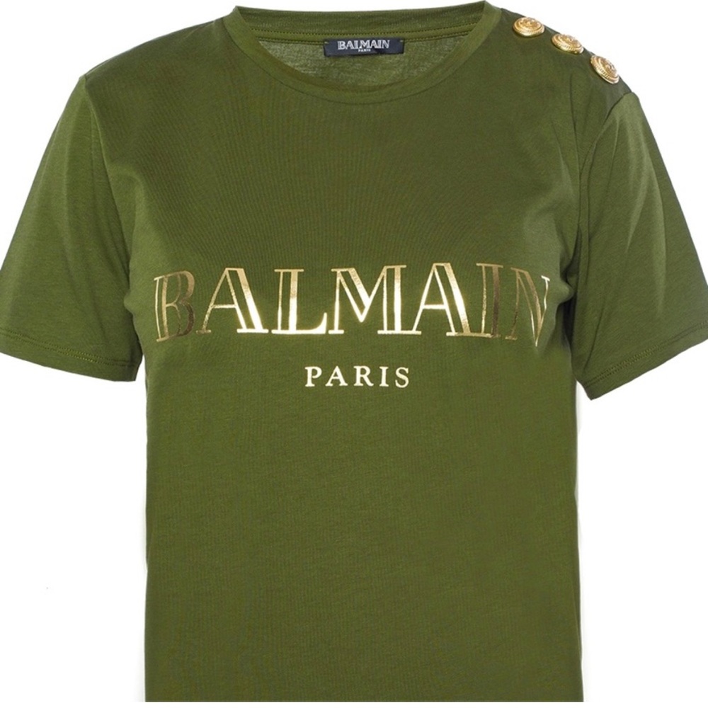 Balmain green tee NWT
